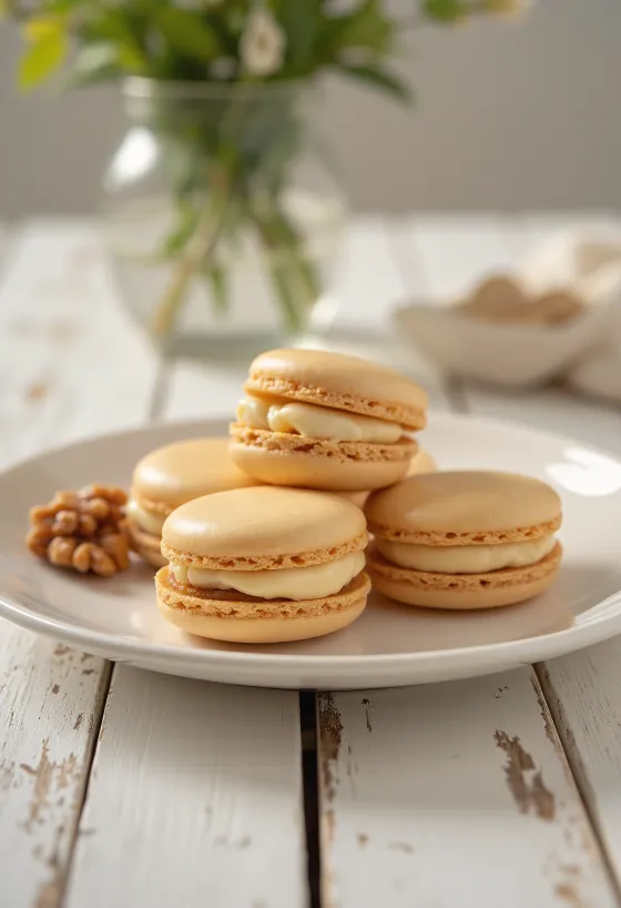 Diós-karamellás macaron