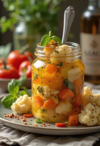 Fűszeres giardiniera tálalva