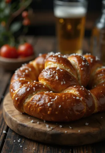 Friss, házi készítésű klasszikus pretzel, ropogós és aranybarna