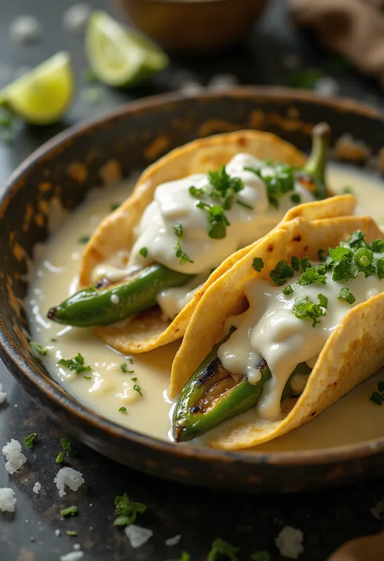 Tacos de Rajas con Queso tálalva