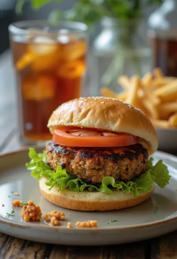 Tempeh burger friss zöldségekkel