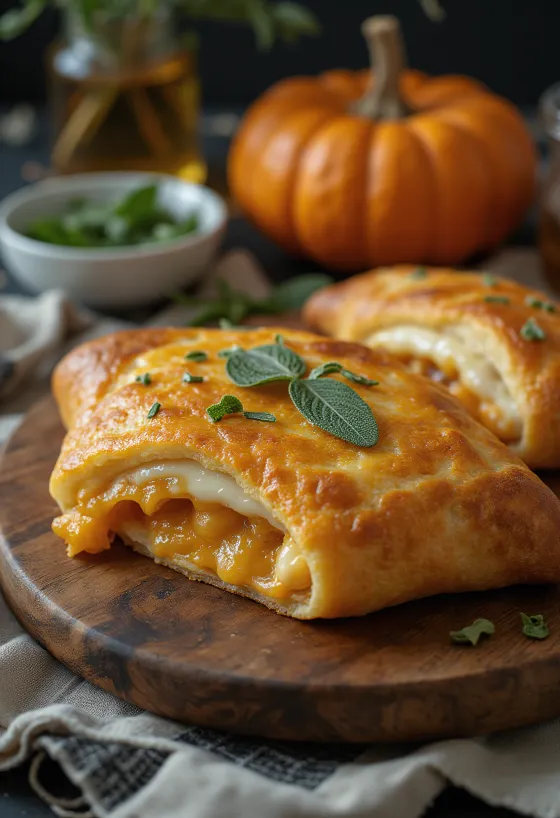 Tökkrémes calzone aranybarnára sütve