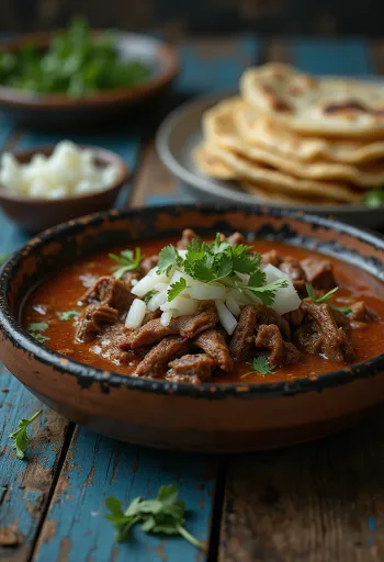 Barbacoa mexikói lassan sült hús tortillában tálalva