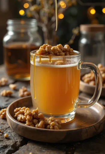 Diós-karamellás cider pohárban tálalva