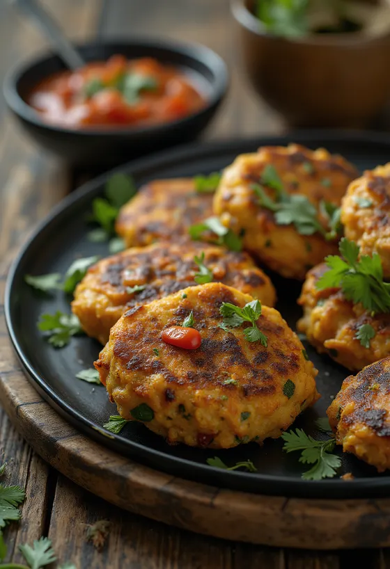 Frissen készült Masala Vada, ropogós és fűszeres lencse golyókkal
