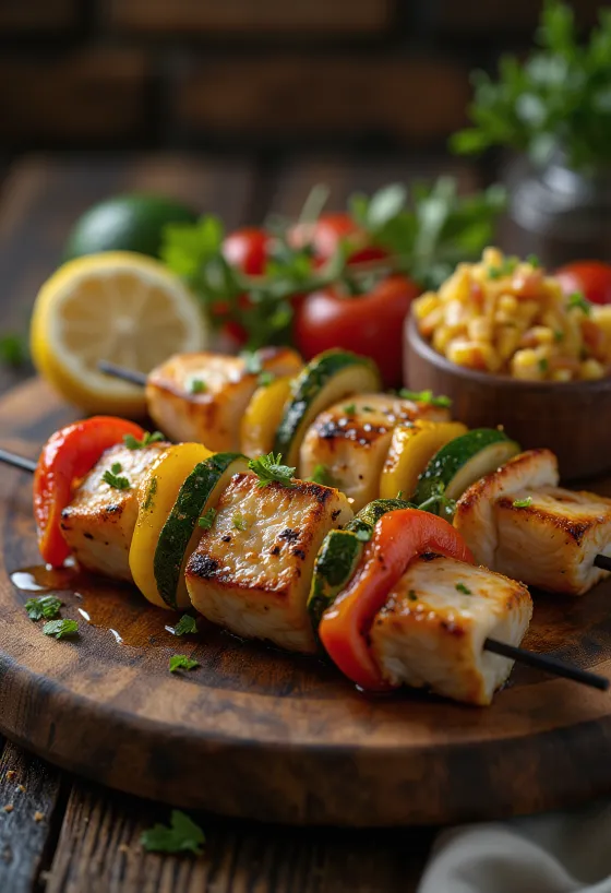 Balık Kebab grillezett hallal és zöldségekkel