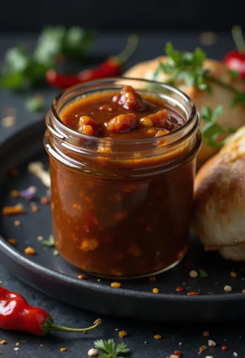 BBQ füstös chipotle szósz tálalva