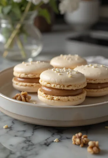 Diós-marcipános macaron