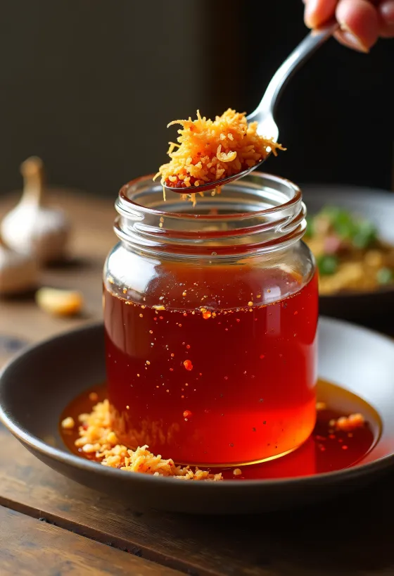 Fokhagymás chili olaj