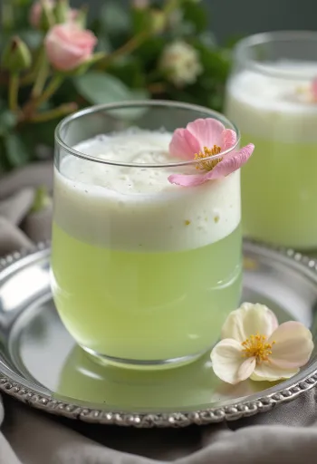 Probiotikus Zöld tea-rózsa kefir, egészséges frissítő ital