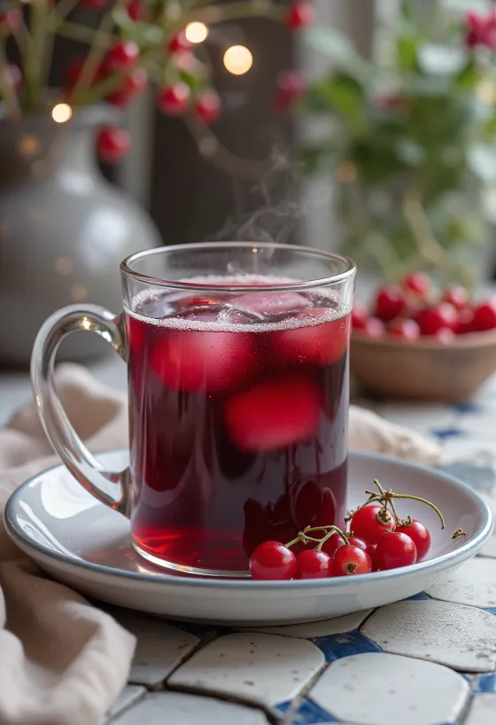 Forró ribizlis cider bögrében