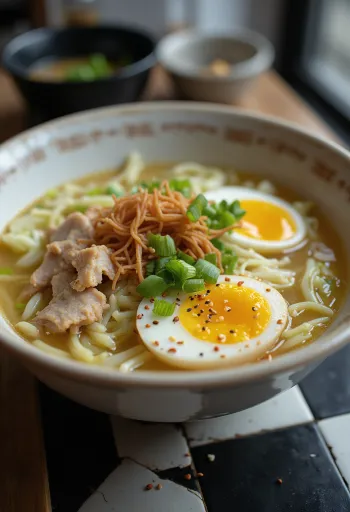 Street Food Ramen tálalva csirkével és zöldségekkel