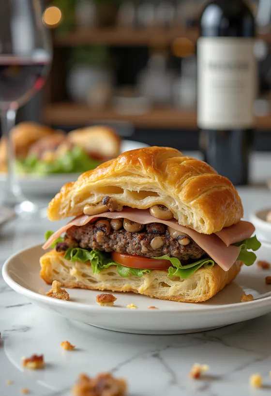 Wellington hamburger ropogós leveles tésztával és szaftos marhahússal
