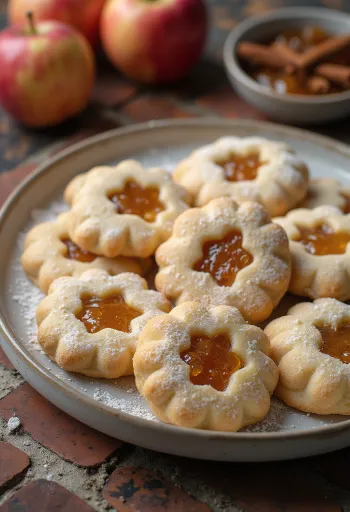 Almás-fahéjas linzer tálalva