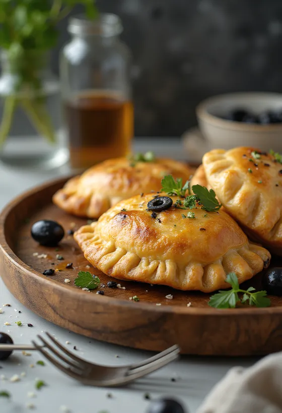 Fekete olívás empanada paradicsomos töltelékkel