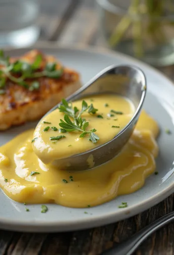 Francia béarnaise mártás tálalva
