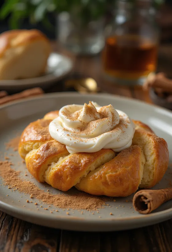 Kanelstang vajkrémmel, dán fahéjas sütemény, krémes vajkrémmel.
