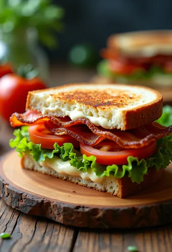 Keto baconös szendvics tálalva