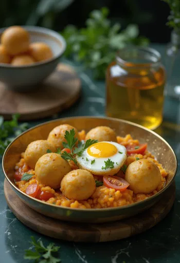 Litti Chokha hagymával, sült búzaliszt golyók padlizsánpürével és friss korianderrel