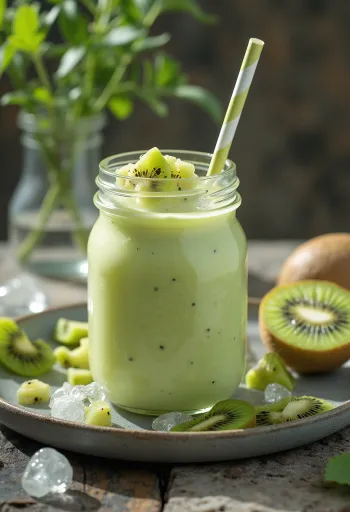 Probiotikus kivi-mentás kefir jégkockákkal