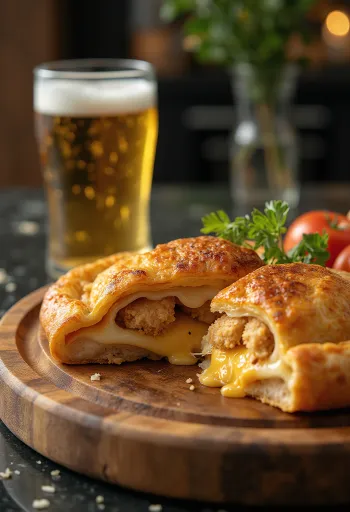 Rántott húsos calzone aranybarnára sütve