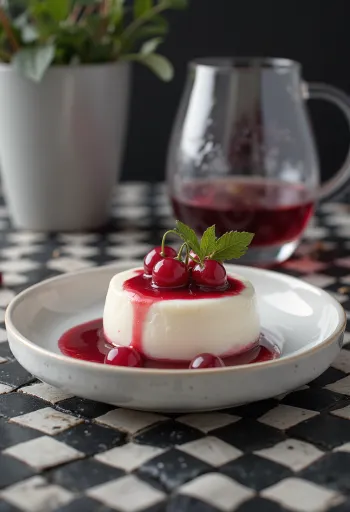 Ribizlis panna cotta tálalva