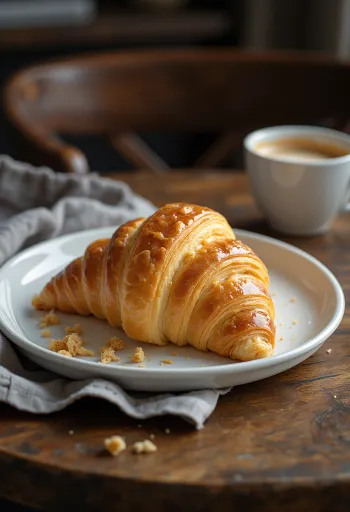 Frissen sült töltetlen croissant