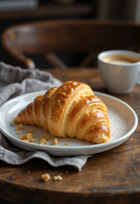 Frissen sült töltetlen croissant