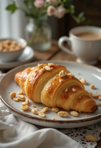 Amerikai mogyorós croissant tálalva