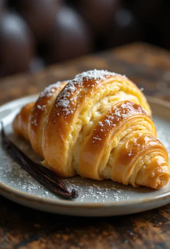 Frissen sült dán vaníliás croissant