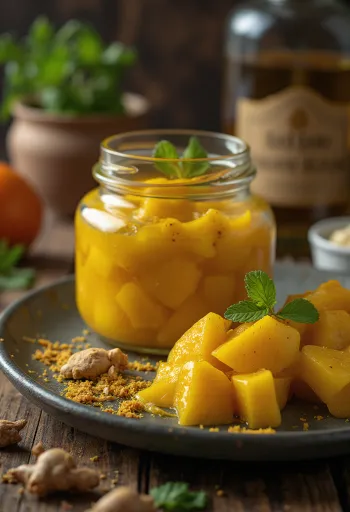 Édes-savanyú achar tálalva