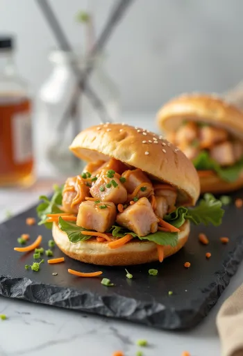 Fűszeres tonhalas bao bun tálalva