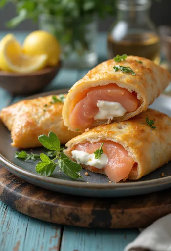 Kapros-lazacos calzone frissen sütve