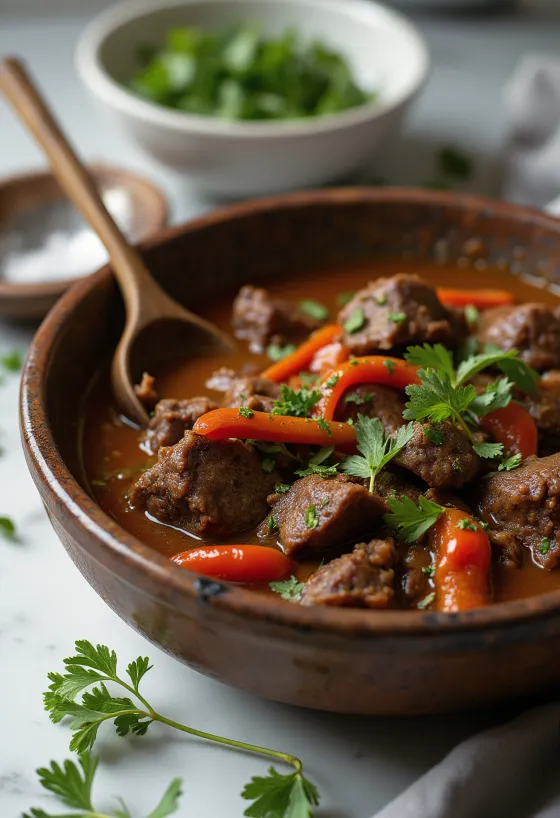 Pepperpot kecskehússal, egy gazdag karibi leves zöldségekkel és fűszerekkel