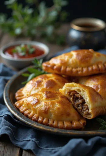Piroshki tálalva