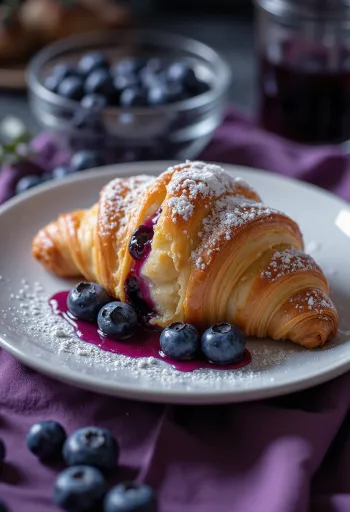 Frissen sült amerikai áfonyás croissant