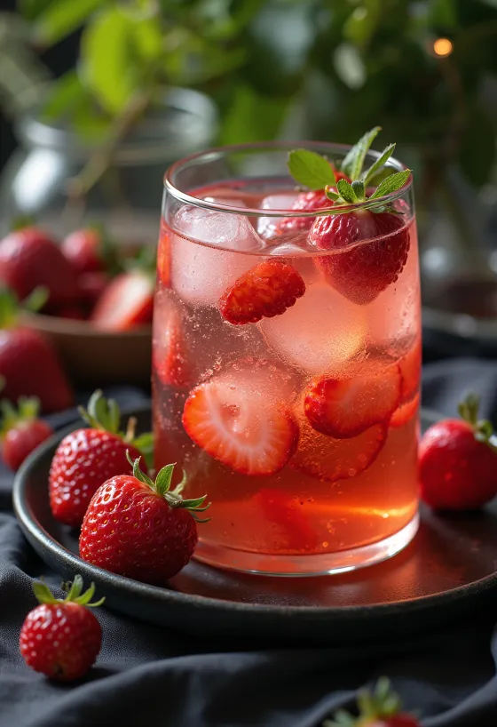 Epres-bazsalikomos cider poharakban tálalva