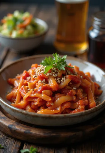 Fűszeres kimchi tálalva