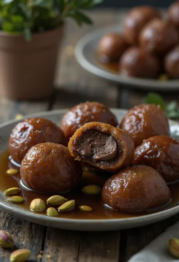 Gulab Jamun csokoládés, gazdag csokoládéval bevonva, sziruppal átitatva