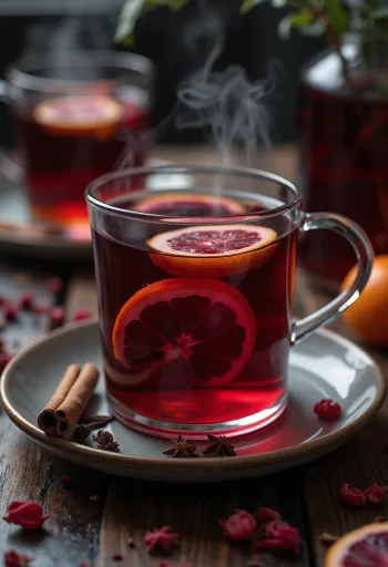 Hibiszkuszos cider bögrében