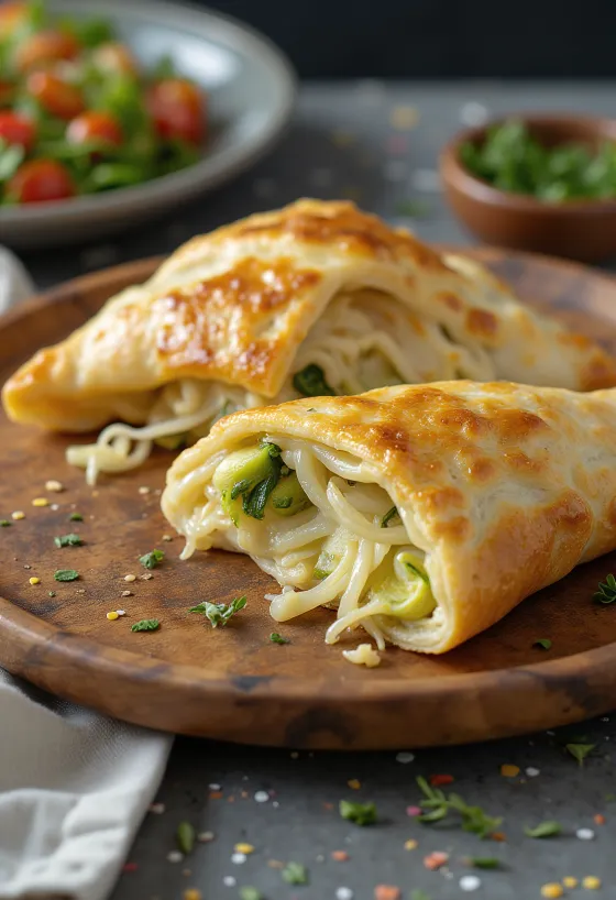 Frissen sült karalábés calzone