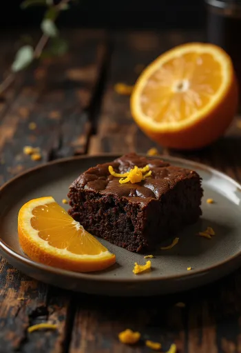 Narancsos brownie tálalva
