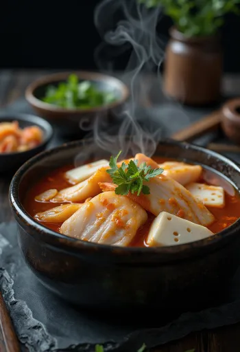 Saengseon Jjigae, koreai halas leves tofuval és zöldségekkel