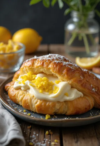 Túrós croissant tálalva