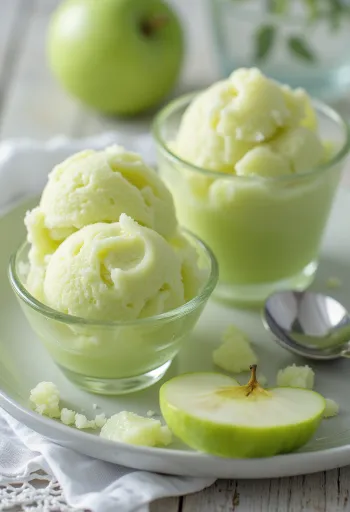 Zöldalmás sorbet házi készítésű frissítő desszert