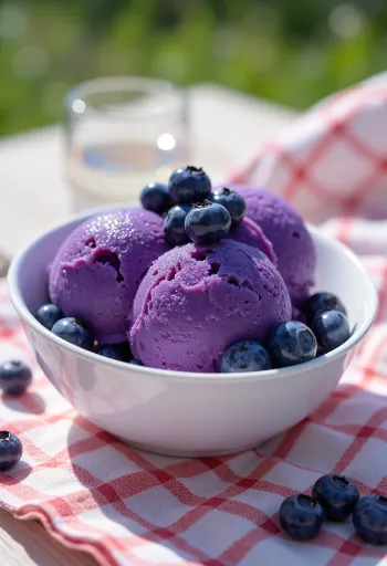 Áfonyás sorbet házi készítésű frissítő desszert