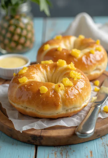 Ananászos bagel tálalva