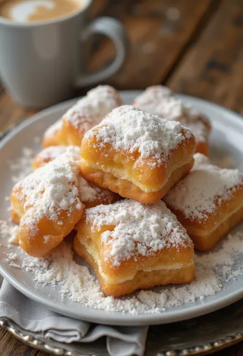 Deep-Fried Beignet tálalva porcukorral