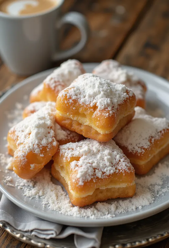Deep-Fried Beignet tálalva porcukorral