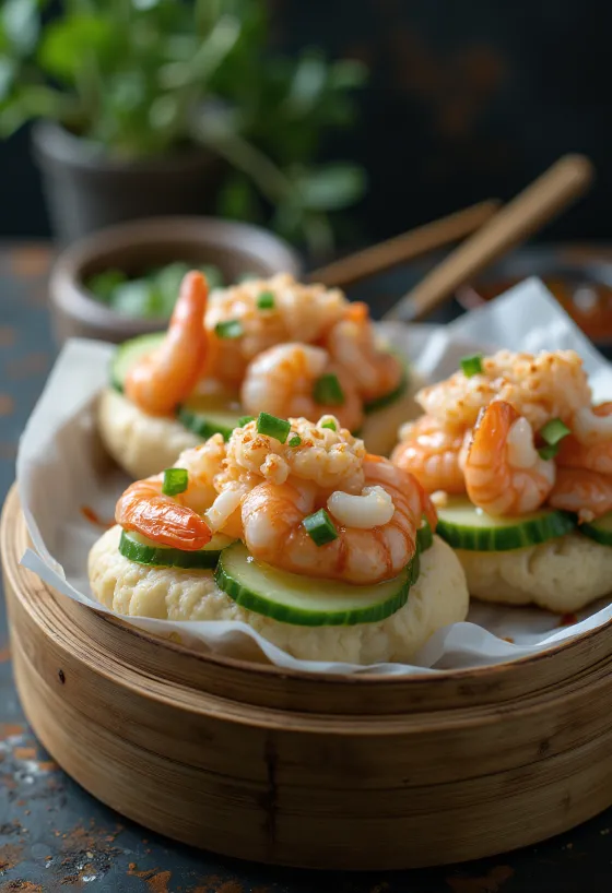 Garnélás bao bun frissen tálalva